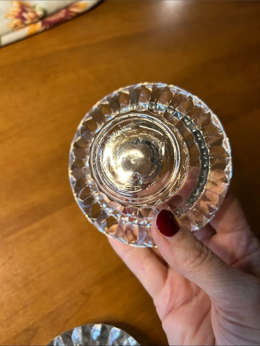 Clear Cut-Glass Candle Holders - Pair